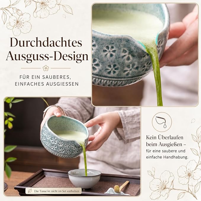 Buucup Blue Matcha Set, Ceramic Bowl Kit with Bamboo Whisk & Tools | Complete 7-piece Japanese-style matcha kit with bowl, whisk, scoop, holder, sifter and tea towel for daily tea rituals.