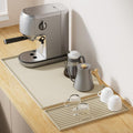 Golener Coffee Bar Mat Set, Silicone Coffee Mat with Raised Edges, 24"x16" | Coffee Mat for Countertop, Waterproof Coffee Station Mat, Dish Drying Mat Under Rack, Heat Resistant Coffee Machine Mat,Beige
