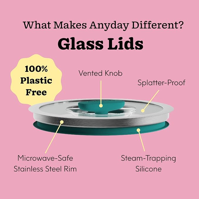 Anyday 12-Cup Microwave Rice Cooker, Glass Lid (Kale) | Microwavable Safe Cookware, Grains, Vegetable Steaming, BPA & Plastic Free, Even Reheating, Stackable Airtight Container