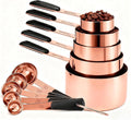 Bopei Measuring Cups and Spoons Set, Rose Gold Plated Stainless Steel 10 Piece for Cooking and Baking (5 Cups + 5 Spoons RoseGold)