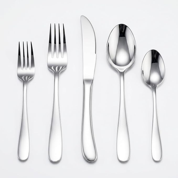 HaWare Silverware Set for 4, 20-Piece Stainless Steel Flatware, Heavy Duty | Cutlery Set, Mirror Polished Tableware Include Forks Spoons Knives for Home Restaurant, Dishwasher Safe