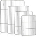 TeamFar Cooling Rack, Silver Stainless Steel Baking Rack for Oven | 15.3/ 11.6/ 9.8/ 8.7 Inch Wire Roasting Rack for Baking Pans, Cookie Cupcake for Christmas Holiday, Dishwasher Safe - 4PCS