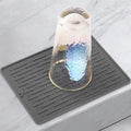 Dish Drying Mats, Heat-resistant Silicone Mat for Kitchen Counter, Non-Slip Dish Dry Mat Dishwasher Safe Small, Gray