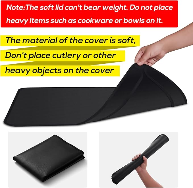 FLASLD Soft Gas Stove Burner Cover Fabric Mat, 29.5×21 Inches Foldable Easy Clean Gas Stove Protector, Anti Dust Stove Covers, Washable Stove Guard Top Protector