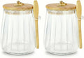 holoith 2 Pack Sugar Jar with Lid and Spoon,24oz Large Glass Spice Jars | Coffee Bar Decor Accessories Food Storage Containers Home Essentials