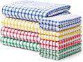 Egles 8 Pack Kitchen Dish Cloths and Dish Towels Set | 100% Cotton Terry Dishcloths, 12 x 12 Inch & 15 x 27 Inch, Scrubbing Wash Cloths