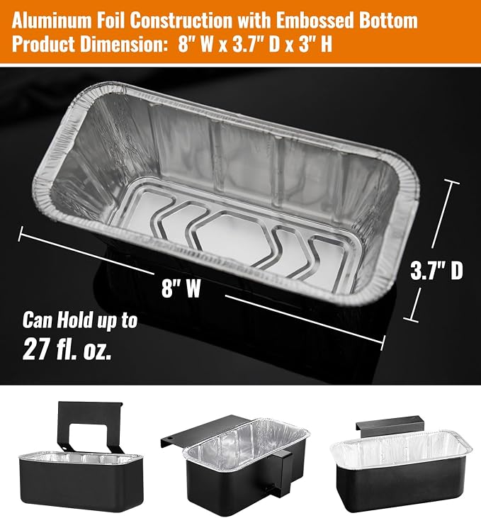 NUPICK 20 Pack Grease Cup Liners for Blackstone 17"/22"/30"/28"/36" Griddle | Griddle Accessories for Blackstone, Easy Cleaning Disposable Aluminum Grease Traps & Drip Pans for Blackstone Catcher, 5017