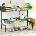 SNSLXH 4 Baskets 2-Tier Over The Sink Dish Drying Rack, 26.57"-35" | Large Dish Drying Rack for Kitchen, Extensible and Adjustable, Saving Kitchen Space