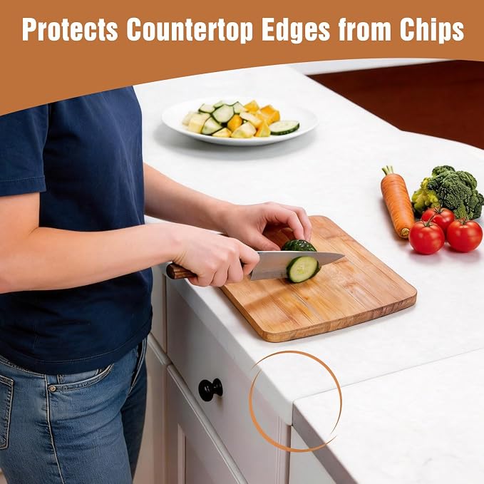 Silicone Mat for Kitchen Counter with Edge Protection – Quartz Countertop Protector, Heat Resistant & Non-Slip, Easy Clean, 100% Food Grade Silicone, 28"x20" (Translucent)
