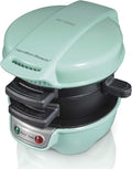Hamilton Beach Breakfast Sandwich Maker with Egg Cooker Ring, Customize Ingredients, Perfect for English Muffins, Croissants, Mini Waffles, Perfect White Elephant Gifts, Mint (25482)
