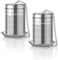 Tea Infusers for Loose Tea, 18/8 Stainless Steel Tea Strainer Set, Extra Fine Mesh Tea Steeper for Brew Tea, Spices & Seasoning | Ideal for loose leaf tea, fine mesh traps all sediment, and dishwasher-safe for easy clean.