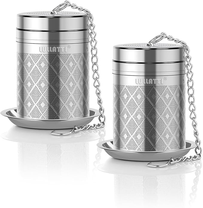 Tea Infusers for Loose Tea, 18/8 Stainless Steel Tea Strainer Set, Extra Fine Mesh Tea Steeper for Brew Tea, Spices & Seasoning | Ideal for loose leaf tea, fine mesh traps all sediment, and dishwasher-safe for easy clean.