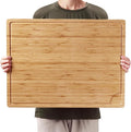 GAOMON 24 x 18 In Extra Large Bamboo Wood Cutting Board, Large Kitchen Chopping Board with Juice Groove, Cheese Charcuterie Board, Butcher Block, Charcuterie Board, 100% Organic Bamboo