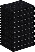 Homaxy 100% Cotton Terry Kitchen Towels, 8 Pack, Black | Ultra Soft and Absorbent Dish Towels for Kitchen, Suitable for Drying and Washing Dishes