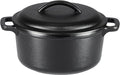 Amazon Basics Pre-Seasoned Cast Iron Mini Dutch Oven Pot with Lid and Dual Handles, Oven Safe, 2-Quart, Round, Black
