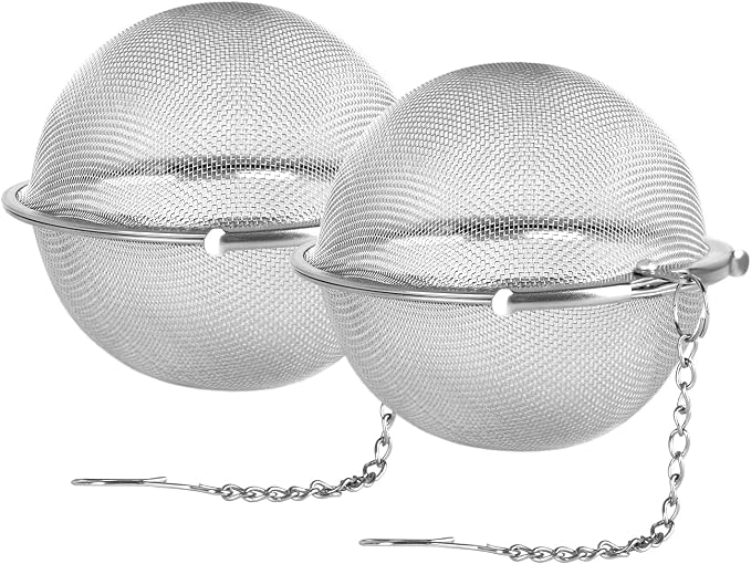 Fu Store 2pcs Stainless Steel Mesh Tea Ball 3.55 inches Tea Strainers | Teas Infuser Strainer Filters for Teas