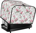 4 Slice Toaster Cover Vintage Floral Dust Proof Washable Kitchen Appliance Cover with Pocket, Oxford Fabric Countertop Toaster Protector for Standard Toasters Small Appliances
