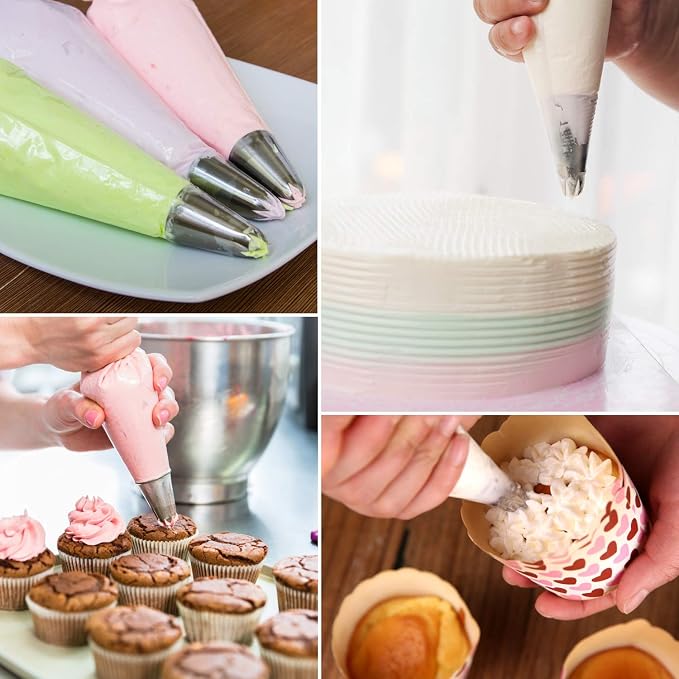 Extra Thick 100 Pack 18 Inch Disposable Piping Bag Pastry Icing Bag Cake Decorating Bags Large Size
