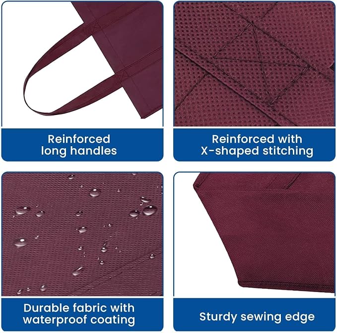 Reusable Grocery Shopping Bags 10 Pack Large Foldable Tote Bags Bulk | Eco Produce Bags with Long Handle for Shopping Groceries Clothes (New 5 Colors)