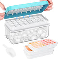1" Ice Cube Tray with Lid and Bin, Easy Release 96 Cubes for Freezer | Food-grade BPA-free PP and ABS. 1" x 96pcs ice cubes for fruit whiskey, cocktails. Space-saving, stackable with scoop
