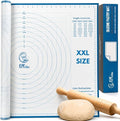 Silicone Pastry Mat XXL, Extra Large Dough Rolling Mat for Baking & Pizza | Non-Slip, Easy-Clean Surface, 23.5 x 31.5 Inches, Printed Measurements & Conversion Chart, For Dough, Cookies, Pie & Fondant.