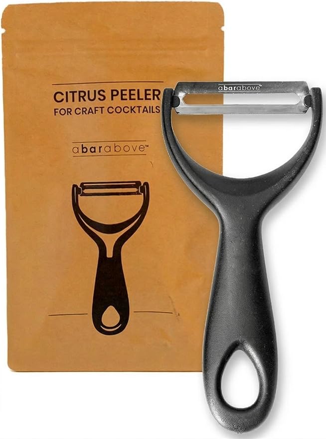 A Bar Above Citrus Peeler, Stainless Steel Fruit Peeler, Silver Finish | Comfortable Grip Peeling Tool, For Oranges, Lemons, Limes, Cocktail Twist Garnish, Kitchen Essential, Bar Tool, Bar Favorite