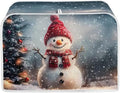 Christmas Toaster Cover 2 Slice Dustproof Toaster Bread Maker Cover Small Kitchen Appliance Fingerprint Protection Kitchen Xmas Decor, Snowman Pattern