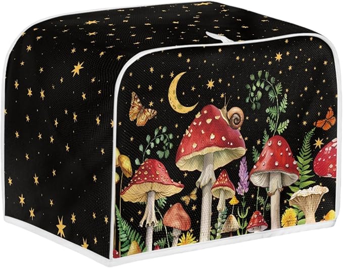 Forest Butterfly Mushroom Toaster Covers 2 Slice Wide Slot Fingerprint Protection Kitchen Small Appliances Toaster