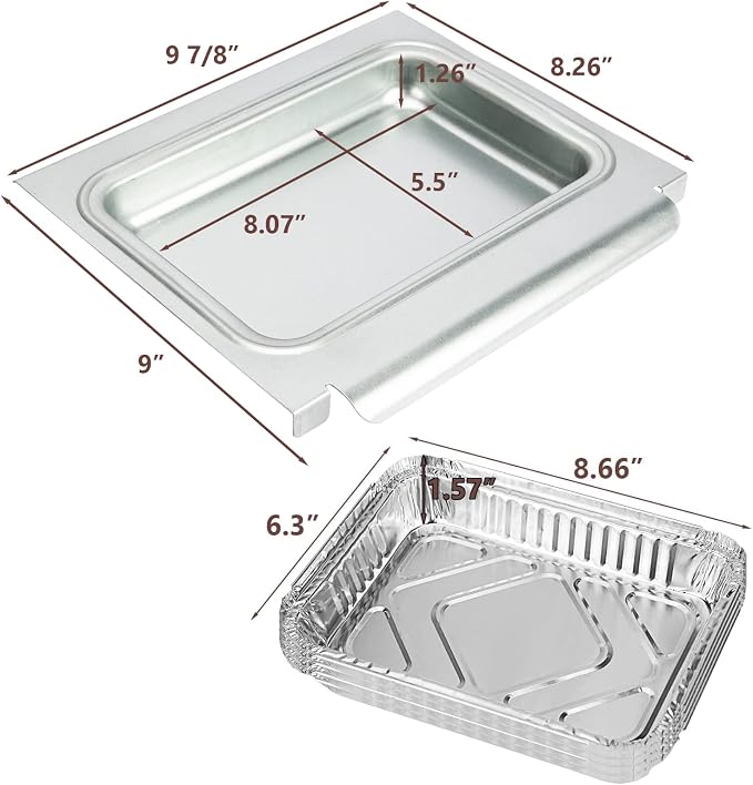 Uniflasy 67047 Catch Pan for Weber Spirit/Spirit II 200/300 Genesis and Genesis II LX200/300 Series Grill for Weber Traveler Drip Tray with 6415 Aluminum Liner, Replacement for Weber 67047 83156 6415