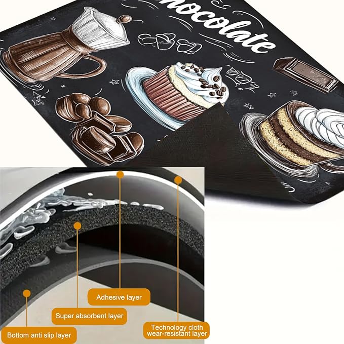HOMETITUTE Stove Top Cover 28x20 Coffee Chocolate Dessert Heat Resistant Mat