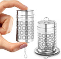 2 Pack Reinmoson Mini Stainless Steel Tea Strainer for Loose Tea 1.2”x2.2” | Extra Fine Mesh Tea Infuser for Loose Leaf Tea Steeper, Updated Slim Threaded Lid Tea Ball for Cup Mug Teapot Bottle Kettle