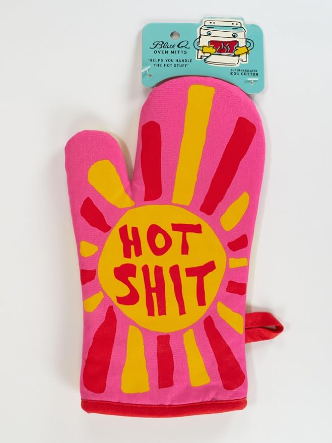 Blue Q Oven Mitts - Cute Kitchen Accessories & Kitchen Gifts - Hot Sh*t | Cute Oven Mitts with unique artwork, Super-Insulatted Quilting, Easy care maintenance, Kitchen gifts for women and home cooks