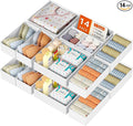 DIMJ Drawer Organizer Clothes, 14 Pack Dresser Organizer, Foldable Closet Organizers and Storage, Fabric Dresser Bins, Drawer Dividers for Nursery, Baby Clothes, Underwears, Sock (White)
