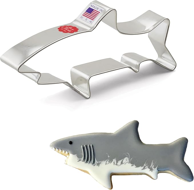 Ann Clark Shark Cookie Cutter Extra Large 6" Made in USA | Perfect Size and Shape, America’s Largest Cookie Cutter Maker, Food-Safe American Steel