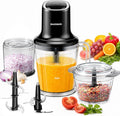 SHARDOR 3-in-1 Small Food Processor/Blender, 400W Powerful Food Chopper with 6-Cup Jar, 4-Cup Processor Bowl & 2-Cup Chopper Bowl, for Food Prep, Smoothies and Milkshakes