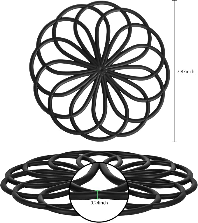 Silicone Trivets for Hot Dishes, Trivet Mat Pads for Kitchen Decor, Trivet for Hot Pots and Pans, Heat Resistant Mats Countertop, Round Trivets Table & Quartz Countertops Teal Set 3