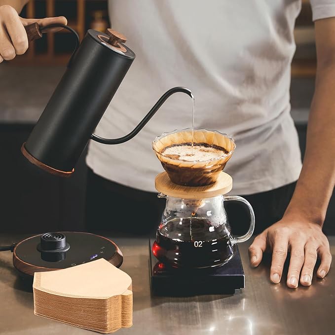 100 Count #4 Cone Coffee Filters 8-12 Cup Compatible with Ninja Maker | Unbleached, Disposable, Natural Wood Pulp Coffee Filters Compatible with Ninja, Pour Over and Drip Coffee Maker