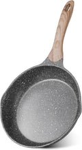 JEETEE 12.5 Inch Nonstick Frying Pan Skillet with Dual Spouts Cooking Pan | All Stove Compatible Easy-Clean, Even Heating, PFOA Free, Cool Ergonomic Handle, Large Non Stick Fry Pan for Steak Fish,Grey