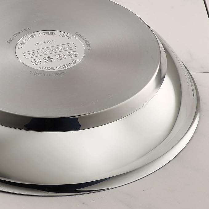 Tramontina Tri-Ply Base Stainless Steel 10-Inch Non Stick Frying Pan | Skillet with Reinforced Nonstick Coating, Dishwasher and Oven Safe