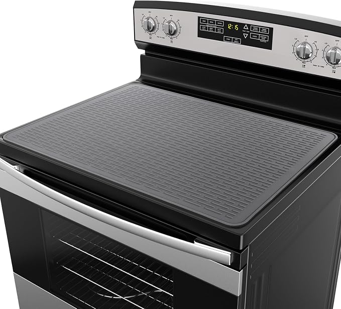 YUHFERA Stove Top Cover for Electric Stove - Silicone Stove Mat for Glass Top, Glass Cooktop Protector, XL Dish Drying Mats for Kitchen,Oven Covers for Electric Stove (Gray,36 x 21)