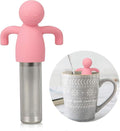Leden Loose Leaf Tea Infuser Tea Steeper for Girl Kid Extra Fine Mesh Pink | Stainless Steel Fun Person-shaped Design Tea Strainer Filter with Silicone Handle for Loose Tea Ball for Cup Mug