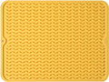 MicoYang Silicone Dish Drying Mat — Quick-Dry Ridges Counter & Sink Pad, Heat-Resistant Trivet to 450°F, Non-Slip & Dishwasher Safe, Roll-Up Storage, 18 Colors & 9 Sizes (Yellow, 16"×12")