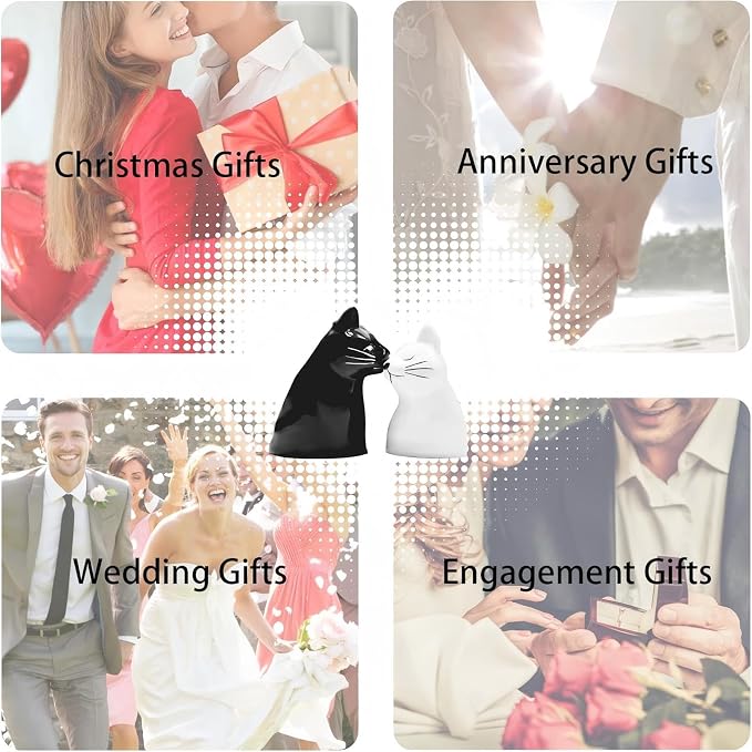 Couple Gifts Cute Kissing Cat Mug Matching Couples Stuff Ceramic Coffee Mugs for Wedding Gifts Anniversary Valentines Engagement Gifts for Couples Cat Lovers 12oz