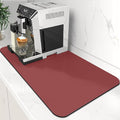 Coffee Mat Super Absorbent Dish Drying Mat Coffee Bar Mat 16"x 24", Red | Match with Coffee Machine Accessories Large Drying Mats for Kitchen Counter