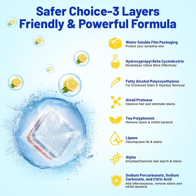 Washing Machine Cleaner Tablets Ultra with Mold Cleaning Gel&Brush | Designed for Pet Owners,Removes Residue, Grime & Odors, Compatible with HE, Top&Front Load, 30 Tablets-12+ Month Supply