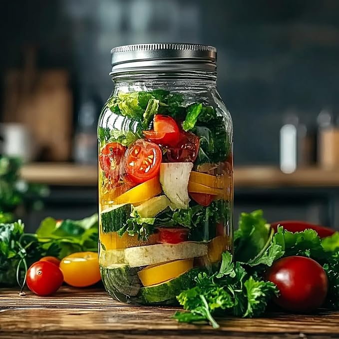 ComSaf 24 oz Mason Jars Regular Mouth 6 Pack, Tall Glass Jars with Lids | BPA-Free Materials, Canning Pickling Jam, Sauce Juice, Chunky Salsa, Large Capacity, DIY Favor