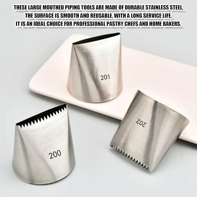 Piping Tips For Cake Decorating, Stainless Steel Icing Piping Nozzles For Pastry Fondant Decorating Tools (C)