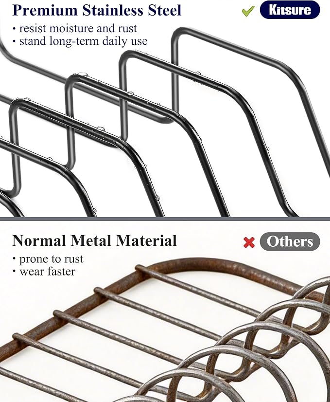 Kitsure Extendable Dish Drying Rack, 19.2"-26.7" L x 12.9" W, Black | Large Dish Rack, Multifunctional Dish Rack for Kitchen Counter, Anti-Rust Dish Drainers with Cutlery & Cup Holders