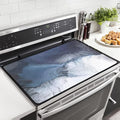 Black Blue Grey White Stove Top Covers for Electric Stove Royal Gray Modern Art Abstract Glass Top Gas Stove Pad Heat Resistant Range Cooktop Mat for Kitchen 28"x20"