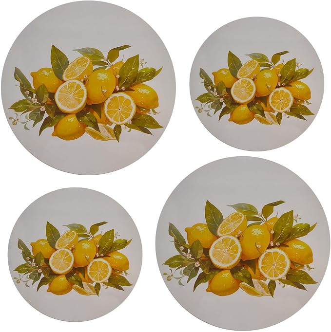 Kerixi Electric Stove Burner Covers Range Top For Expanding Counter Space Stovetop Decor (Yellow Lemon)